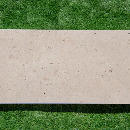 Margelle Travertin Beige - Bord droit - 61 x 30.5 x 3cm - Vieillie - Light Mix -