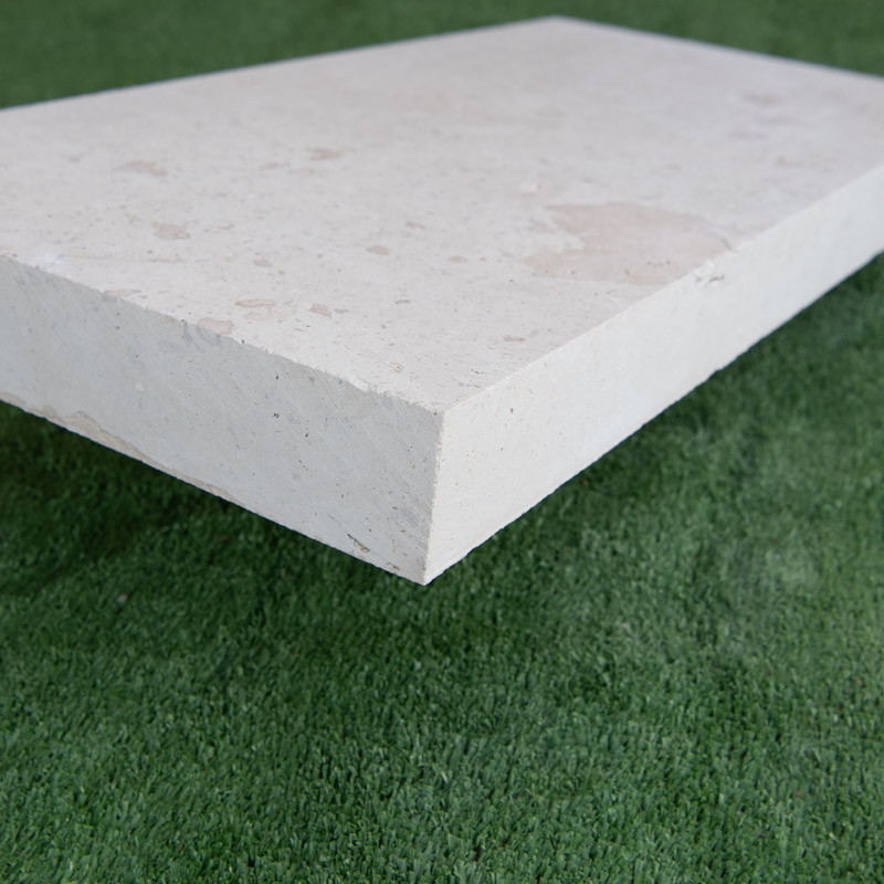 Palis en Travertin Light Mix Beige - Bord Droit - 61 x 30,5 x 5 cm -