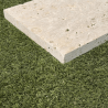 Margelle Travertin Commercial Beige - Bord droit - 61 x 30,5 x 3 cm - Vieillie -