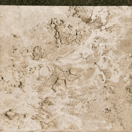 Margelle Travertin Commercial - Beige - Bord droit - 61x 30,5 x 5 cm - Vieillie -