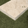 Margelle Travertin Commercial - Beige - Bord droit - 61x 30,5 x 5 cm - Vieillie -