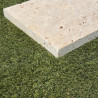 Margelle Travertin Commercial Beige - Bord droit - 61 x 30,5 x 3 cm - Vieillie -