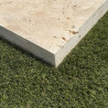 Margelle Travertin Commercial - Beige - Bord droit - 61x 30,5 x 5 cm - Vieillie -