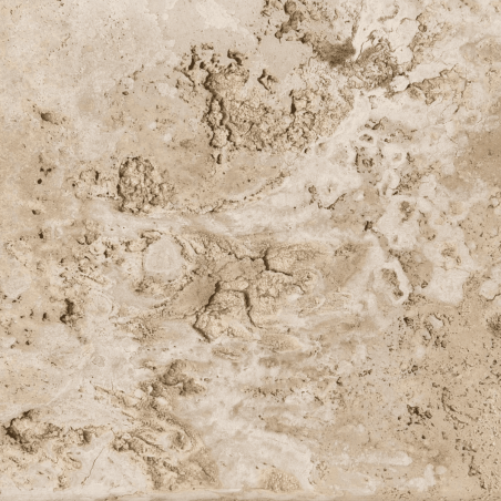 Margelle Travertin Commercial Beige - Bord arrondi - 61 x 33 x 3 cm - Vieillie -