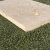 Margelle Travertin Commercial Beige - Bord arrondi - 61 x 33 x 3 cm - Vieillie -