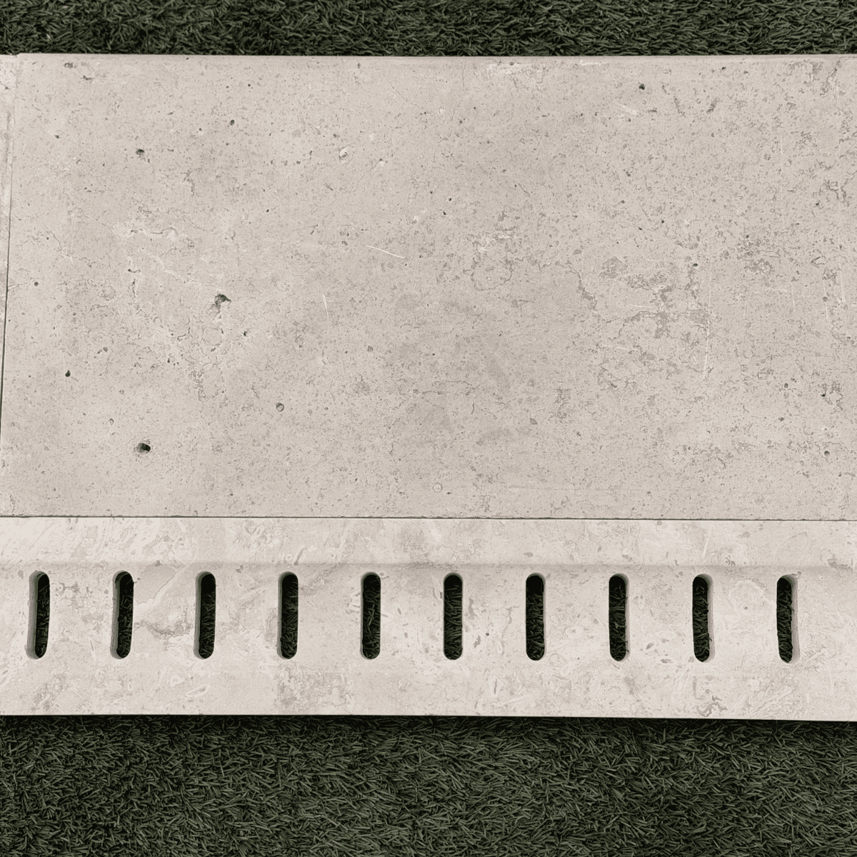 Caniveau Travertin premier choix Light Mix Beige - 61 x13,5 x 3 cm - Vieillie -