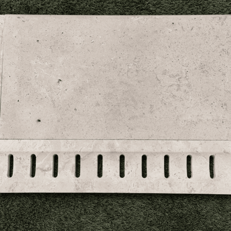 Caniveau Travertin premier choix Light Mix Beige - 61 x13,5 x 3 cm - Vieillie -