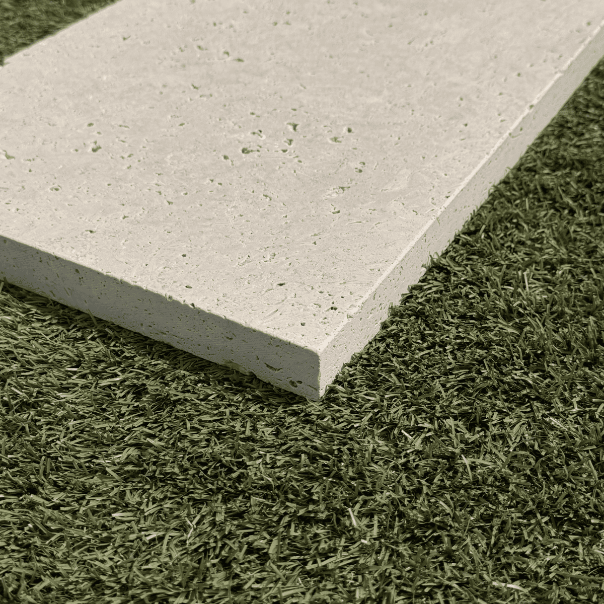 Margelle Travertin Beige - Bord droit - 61 x 30.5 x 3cm - Vieillie - Light Mix -