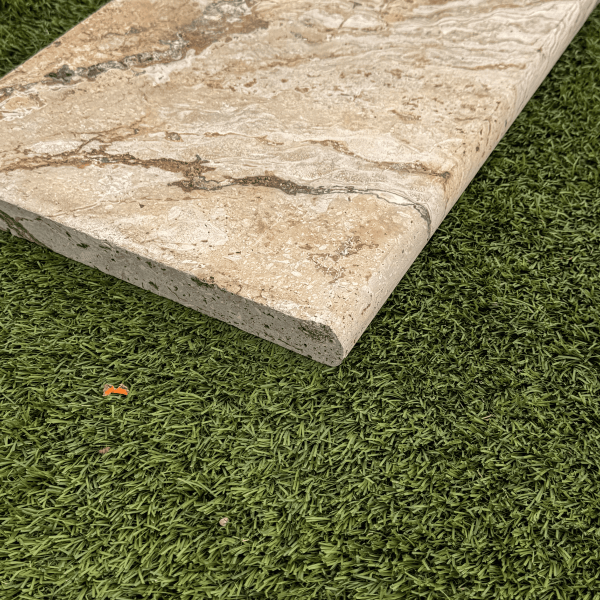 Margelle de piscine en travertin Léonardo 61 x 33 x 3 cm - Bord arrondi -