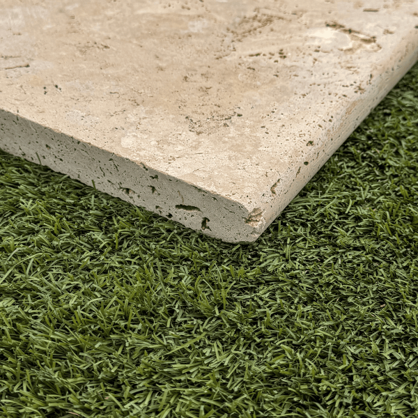 Margelle de piscine en travertin Commercial Beige 61 x 33 x 3 cm - Bord arrondi -