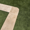 Angle Sortant Travertin premier choix Mix - Beige - Bord arrondi - 33 x 33 x 3 cm - Vieillie -