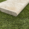 Margelle Travertin Premier choix light mix - Beige - Bord arrondi - 61 x 33 x 5 cm - Vieillie -