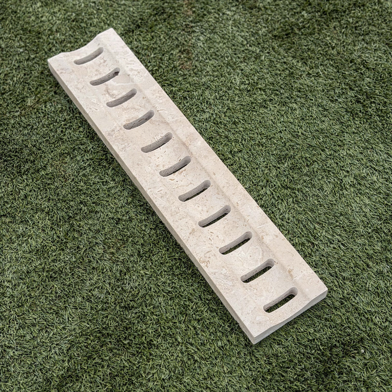 Caniveau Travertin premier choix Mix Beige - 61 x13,5 x 3 cm - Vieillie -