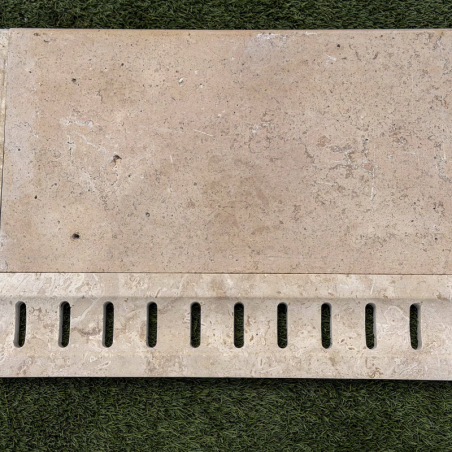Caniveau de piscine en travertin Premier Choix Mix Beige 61 x 13,5 x 3 cm -