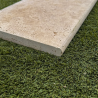 Margelle de piscine en travertin Premier Choix Mix Beige 61 x 33 x 3 cm - Bord arrondi -