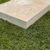Dessus de Mur en Travertin Mix Beige - 1er Choix - Bord Droit - 61 x 30,5 x 5 cm -