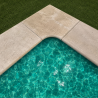 Angle rentrant pour margelle de piscine en travertin Premier Choix Mix Beige 45 x 45 x 3 cm - Bord arrondi -