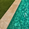Margelle de piscine en travertin Premier Choix Light Mix Beige 61 x 33 x 5 cm - Bord arrondi -