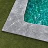Angle rentrant pour margelle de piscine en pierre naturelle Darkstone 45 x 45 x 3 cm - Bord arrondi -