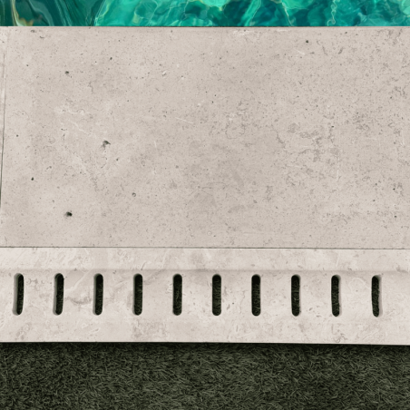 Caniveau de piscine en travertin Premier Choix Light Mix Beige 61 x 13,5 x 3 cm -