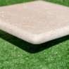 Angle sortant pour marche en travertin Premier Choix Light Mix Beige 33 x 33 x 3 cm - Bord arrondi -