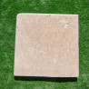 Angle sortant pour marche en travertin Premier Choix Light Mix Beige 33 x 33 x 3 cm - Bord arrondi -