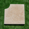 Angle rentrant pour marche en travertin Premier Choix Mix Beige 45 x 45 x 5 cm - Bord arrondi -