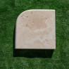 Angle rentrant pour marche en travertin Premier Choix Light Mix Beige 45 x 45 x 5 cm - Bord arrondi -