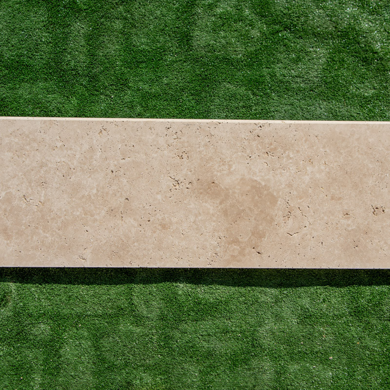 Marche en travertin Premier Choix Mix Beige 100 x 33 x 3 cm - Bord arrondi -