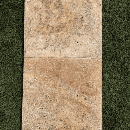 Marche en travertin Scabos 61 x 33 x 3 cm - Bord arrondi -