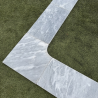 Angle rentrant pour marche en pierre naturelle Bluestone 45 x 45 x 3 cm - Bord arrondi -