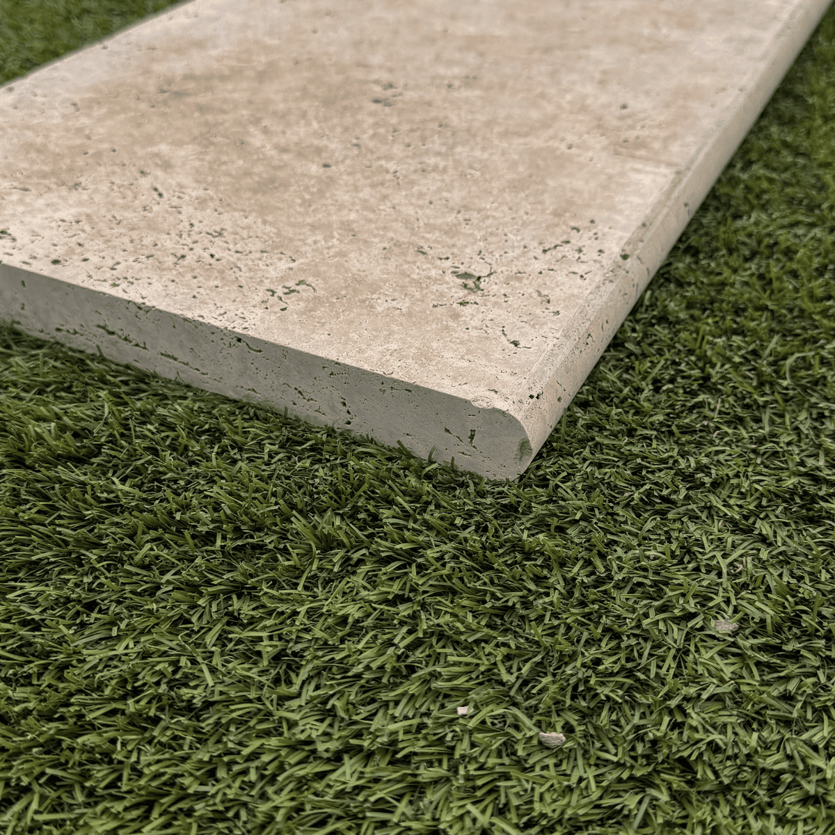 Marche en travertin Noce 61 x 33 x 3 cm - Bord arrondi -
