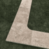 Angle rentrant pour marche en travertin Noce 45 x 45 x 3 cm - Bord arrondi -