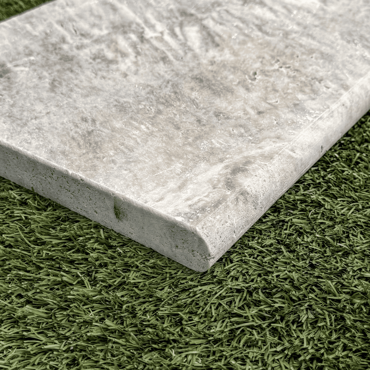 Marche en travertin Silver 61 x 33 x 3 cm - Bord arrondi -