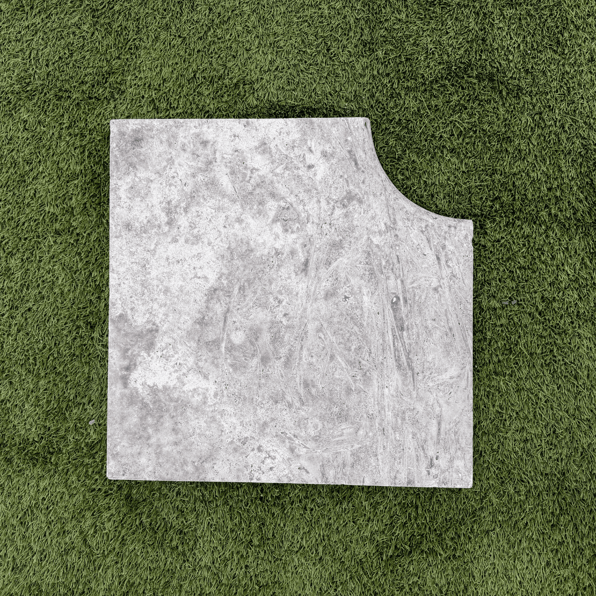 Angle rentrant pour marche en travertin Silver 45 x 45 x 3 cm - Bord arrondi -