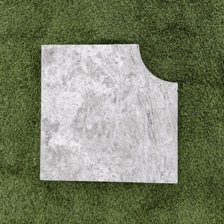Angle rentrant pour marche en travertin Silver 45 x 45 x 3 cm - Bord arrondi -