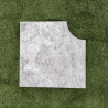 Angle rentrant pour marche en travertin Silver 45 x 45 x 3 cm - Bord arrondi -