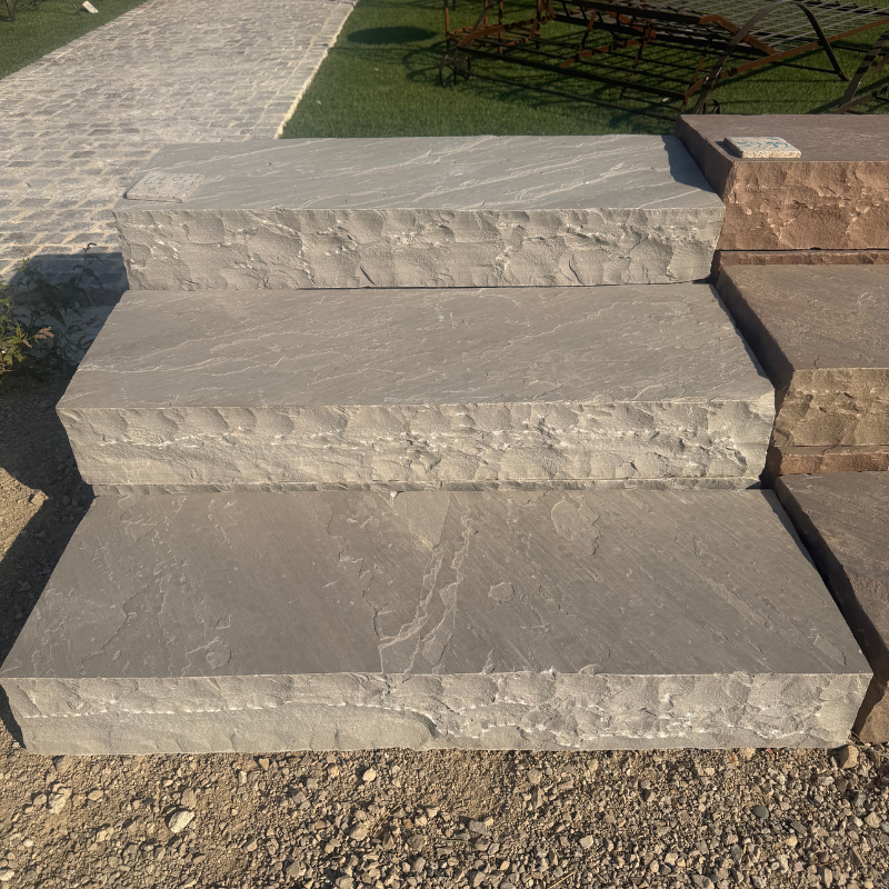 Bloc Marche - Grès d'Inde Kandla Grise - 100 x 35 x ≈14/16cm -
