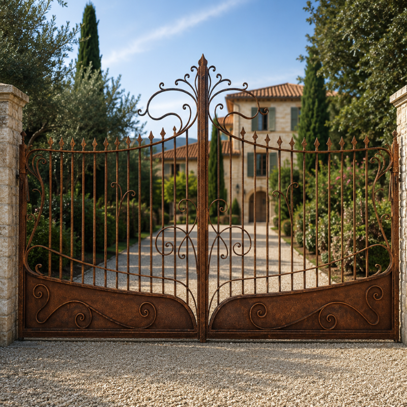Portail en Fer Forgé Art Nouveau – 2 Battants 4 m -