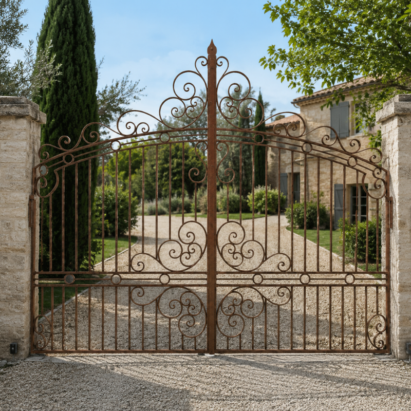 Portail en Fer Forgé Montalbanais – 2 Battants 4 m -