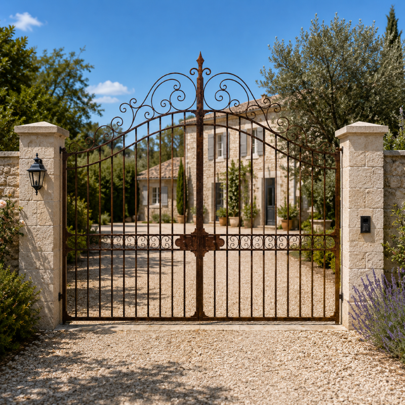 Portail en Fer Forgé Châtelain – 2 Battants 4 m -