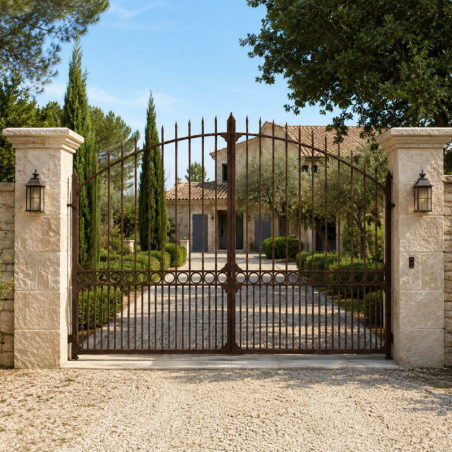 Portail Fer Forgé - Domaine - 2 battants - 4m -