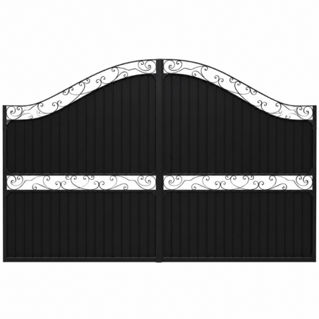 Portail en Fer Forgé Ancien Tôlé – 2 Battants 4 m -