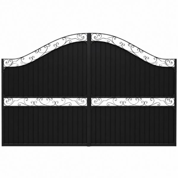 Portail en Fer Forgé Ancien Tôlé – 2 Battants 4 m -