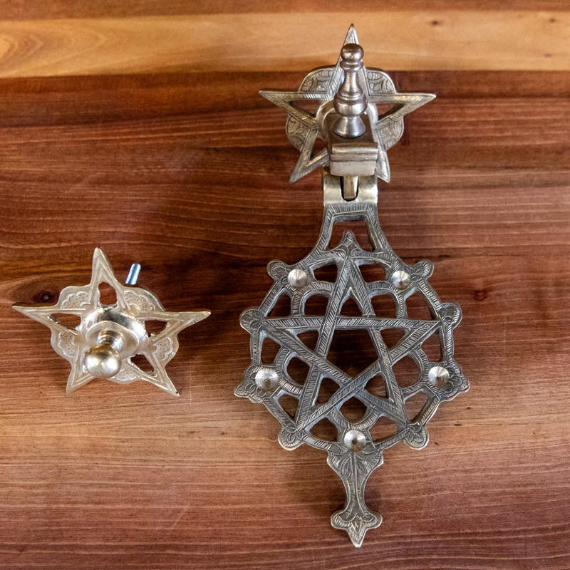 Heurtoir artisanal Étoile - Laiton Ciselé - L : 25 cm -