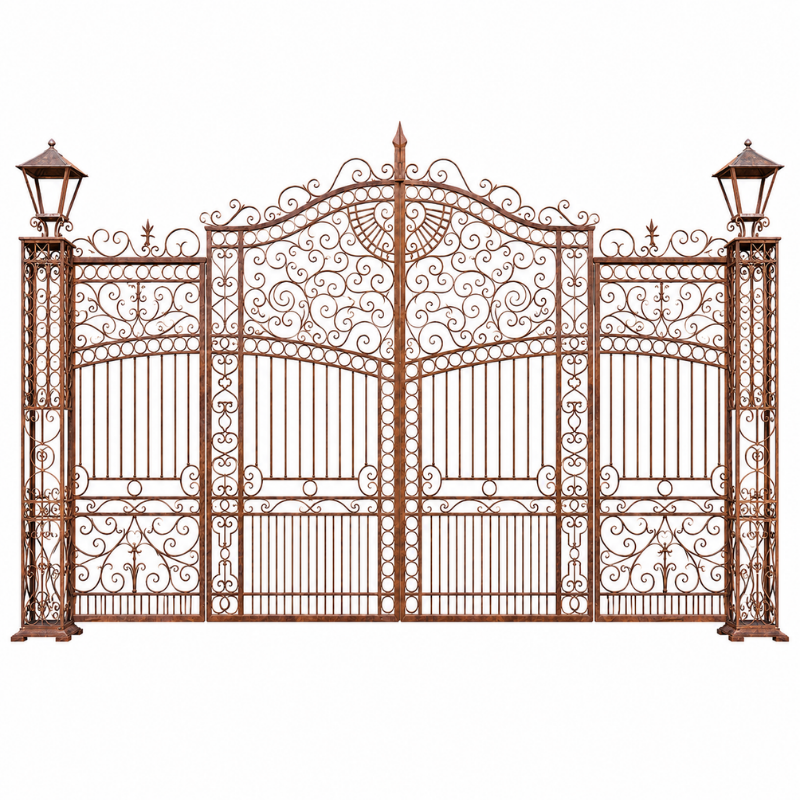 Ensemble Portail en Fer Forgé Versailles - 2 Battants 7 m -