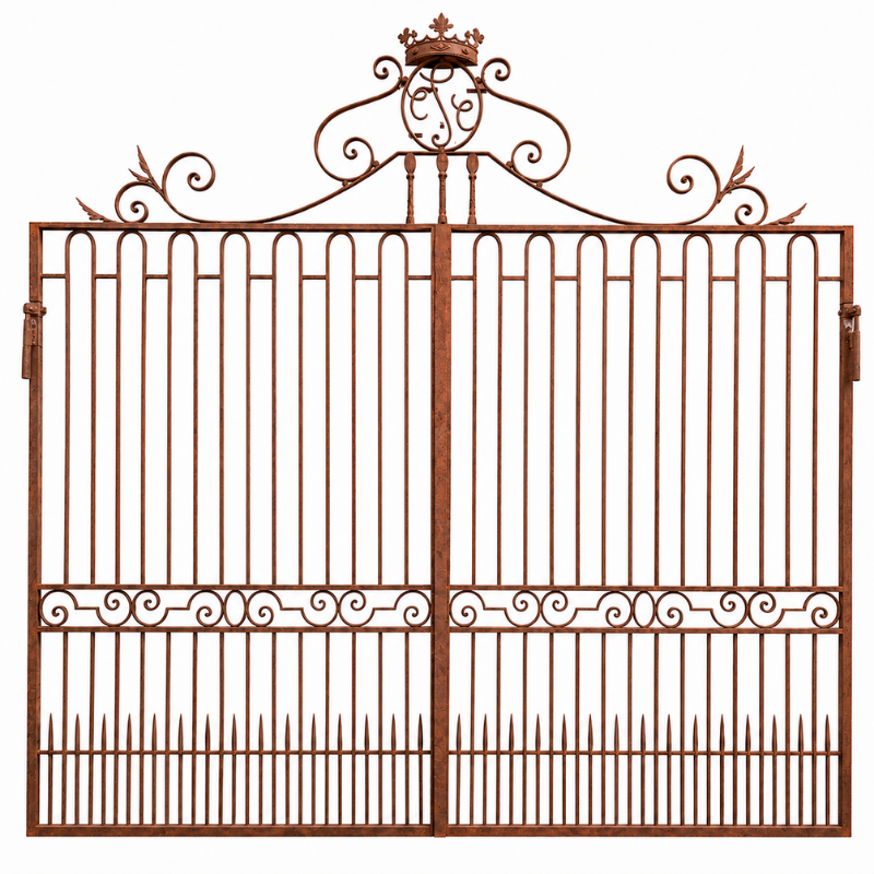Portail en Fer Forgé Normand – 2 Battants 4 m -