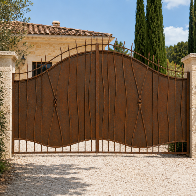 Portail en Fer Forgé Occitan – 2 Battants 4 m -