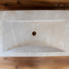 Vasque à poser Travertin Beige - 70x45x10cm - Bord biseauté - Lisse -