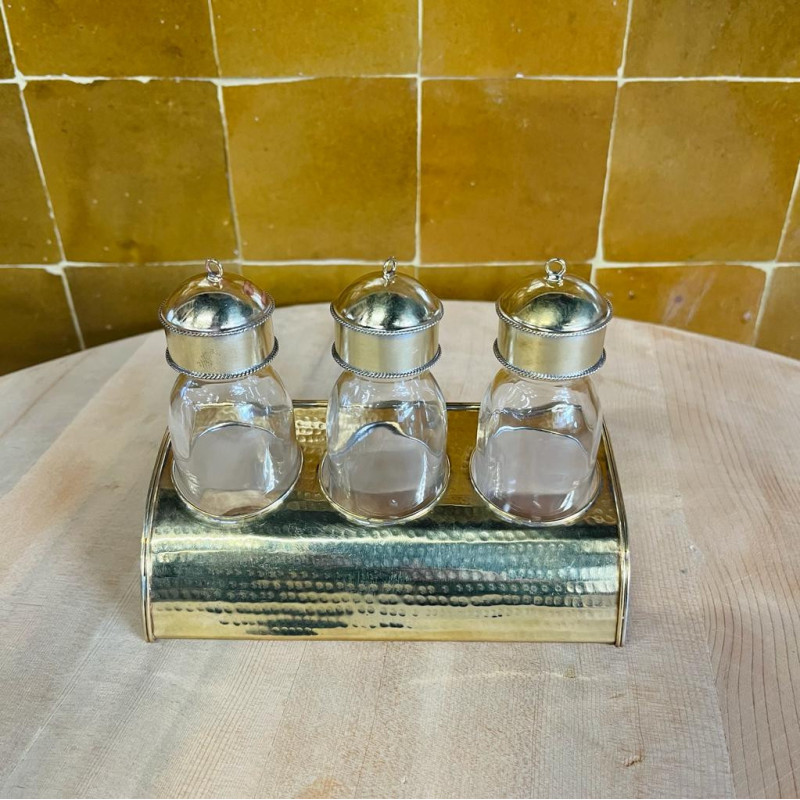 Flacon - Laiton - Triple - Martelée -